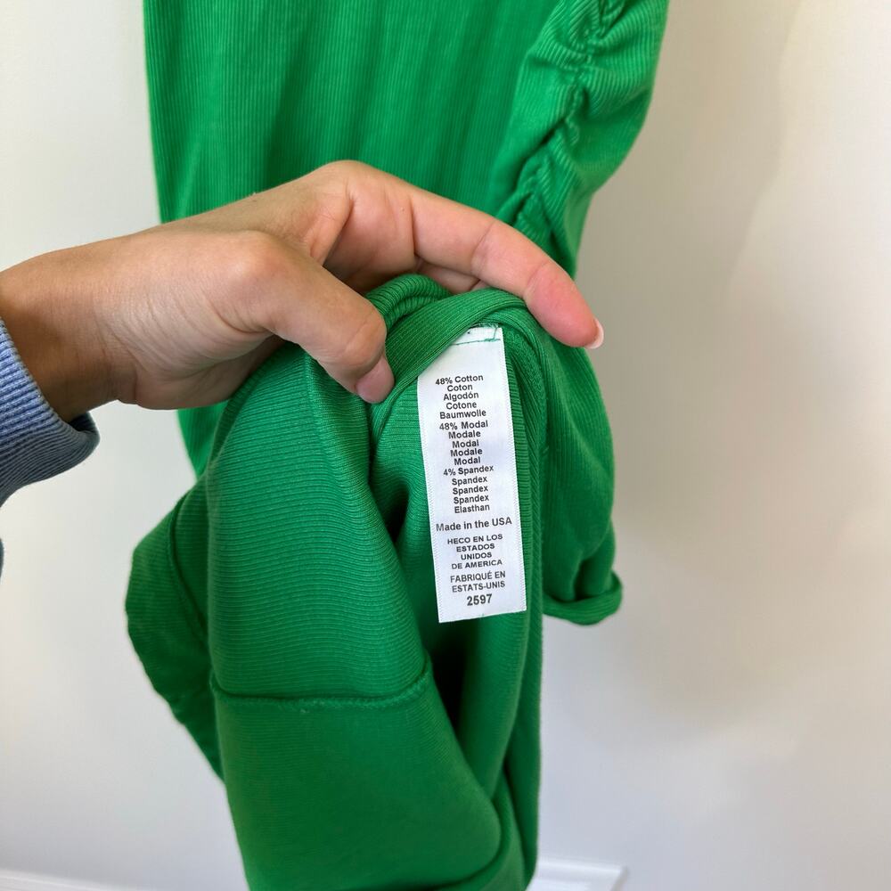 Michael Stars Wren Ribbed Midi Dress Field Green M - Picture 9 of 10
